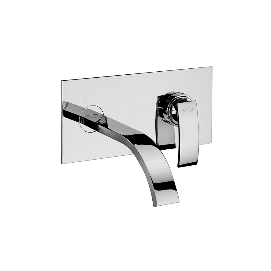 Serie Glint Miscelatore lavabo a muro con piastra senza scarico