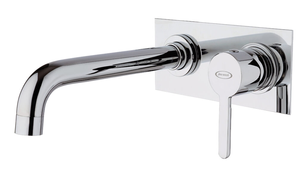 Lavabo a muro con piastra cromo